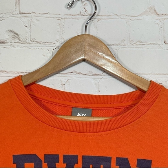 Nike Sweater Womens XL Orange BVTN Beaverton Swoosh Logo Pullover Crew Neck - Picture 2 of 11